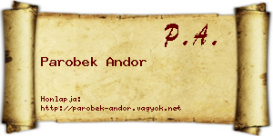 Parobek Andor névjegykártya